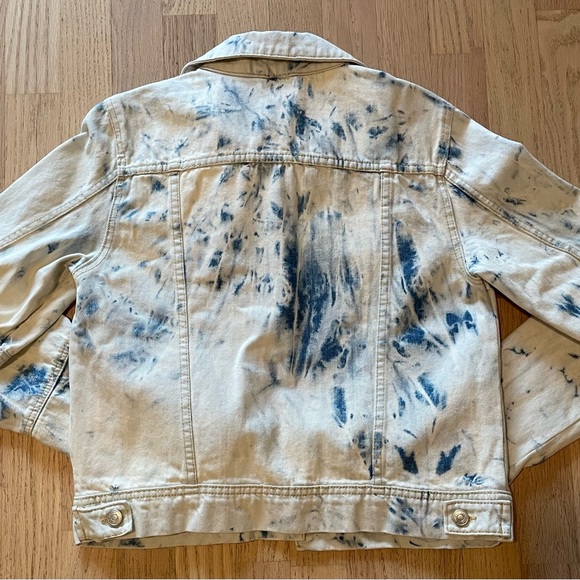 NWT Free People rumors denim jacket in jones tie dye blue. - Picture 2 of 3